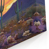 Cactus Wall Art - Vibrant Desert Sunset with Majestic Saguaro