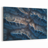 Desert Landscape Art - Abstract Aerial View of Textured Blue Ridges