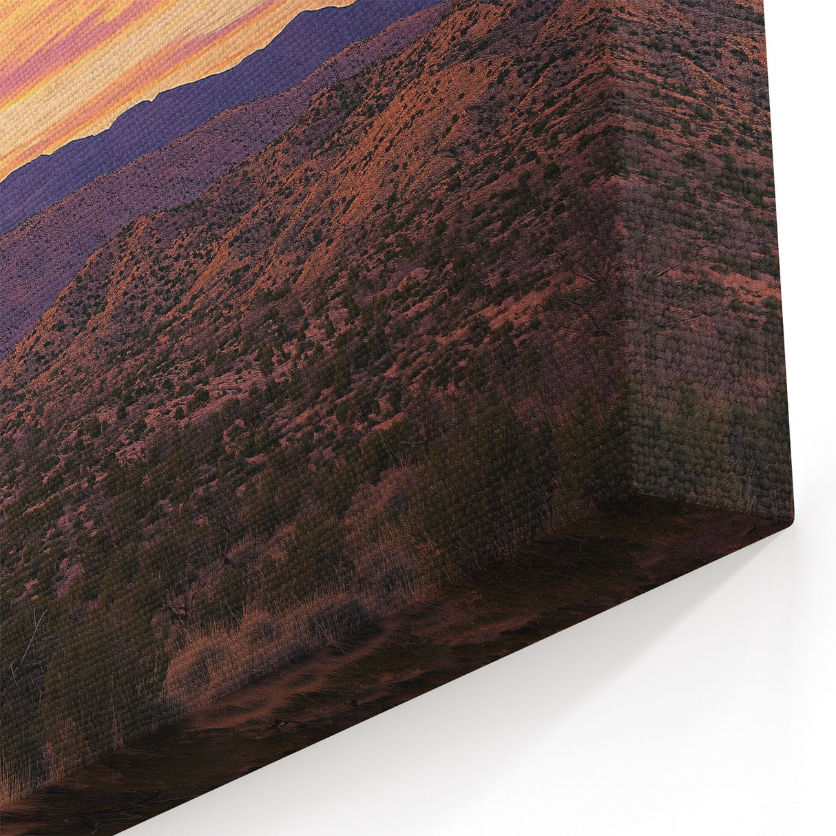 Southwestern Desert Art - Vibrant Sunset Over Rolling Hills