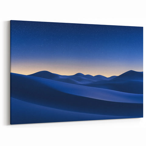 Desert Landscape Art - Twilight Dunes Under a Starry Sky