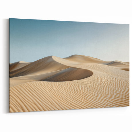 Golden Desert Canvas Prints - Rolling Sand Dunes Under a Clear Sky