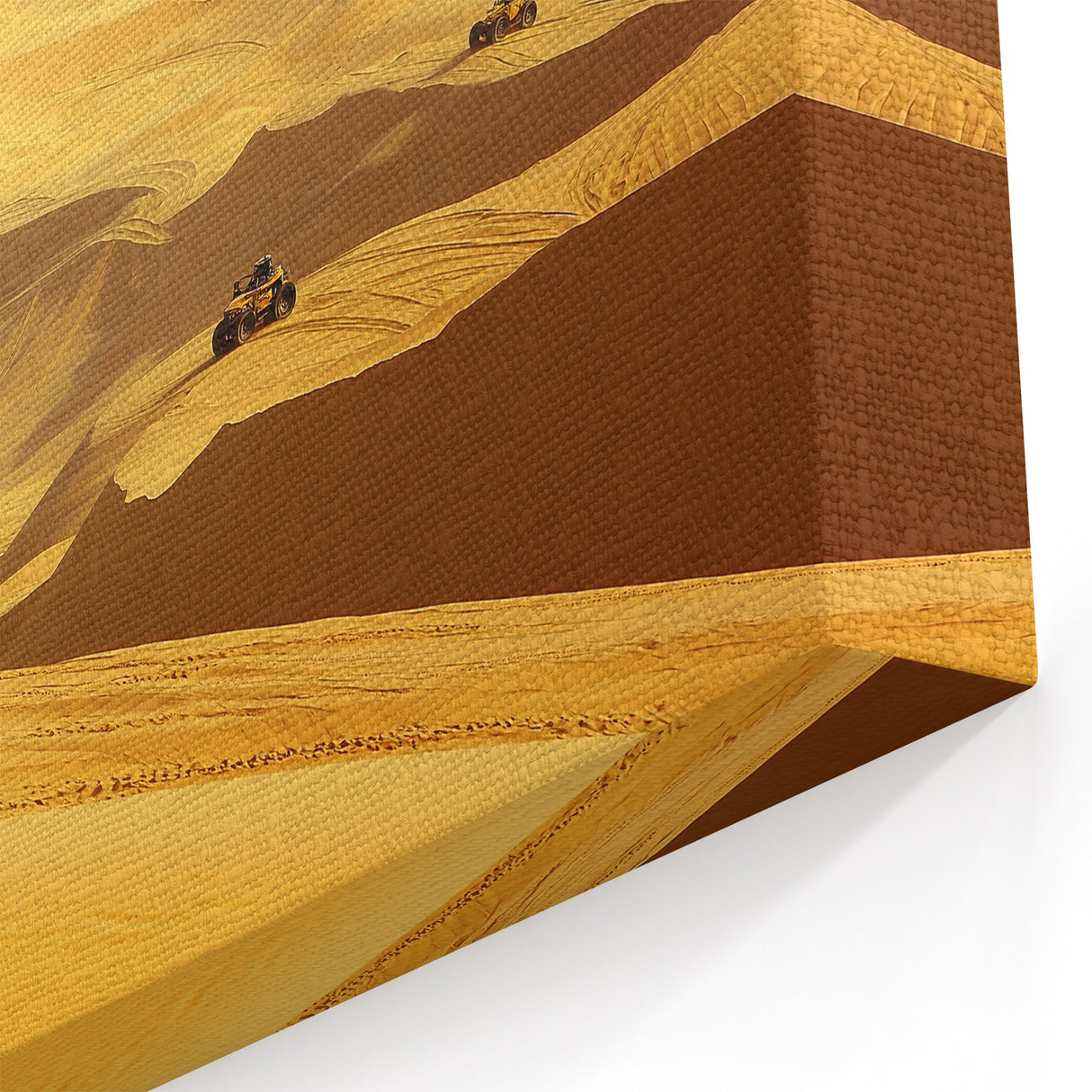 Desert Dune Exploration - Golden Sands with Off-Road Canvas Art
