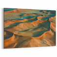 Abstract Desert Waves - Teal and Gold Sand Dune Canvas Art