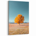 Golden Tree in Sunlit Field – Scenic Fields Framed Art