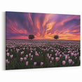 Vibrant Tulip Field at Sunset – Fields Panorama Wall Decor