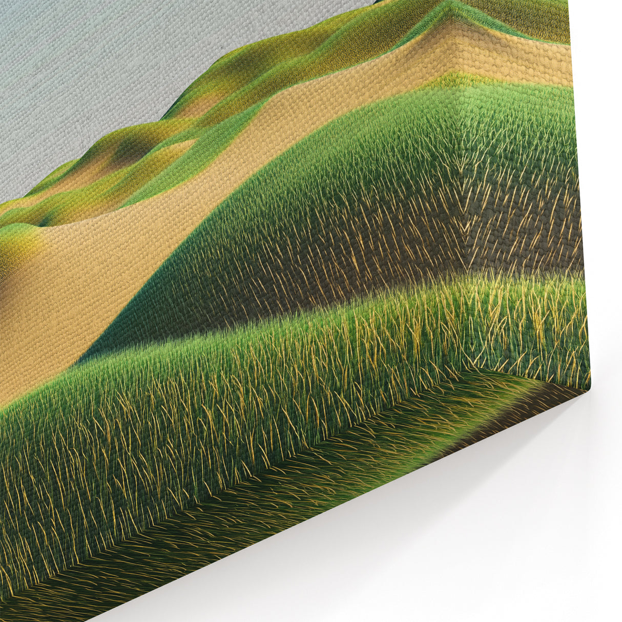 Rolling Green Hills Under Clear Skies – Fields Landscape Acrylic Prints