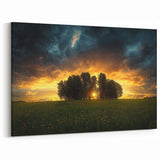 Sunset Glow Over Field and Trees – Fields Landscape Acrylic Prints