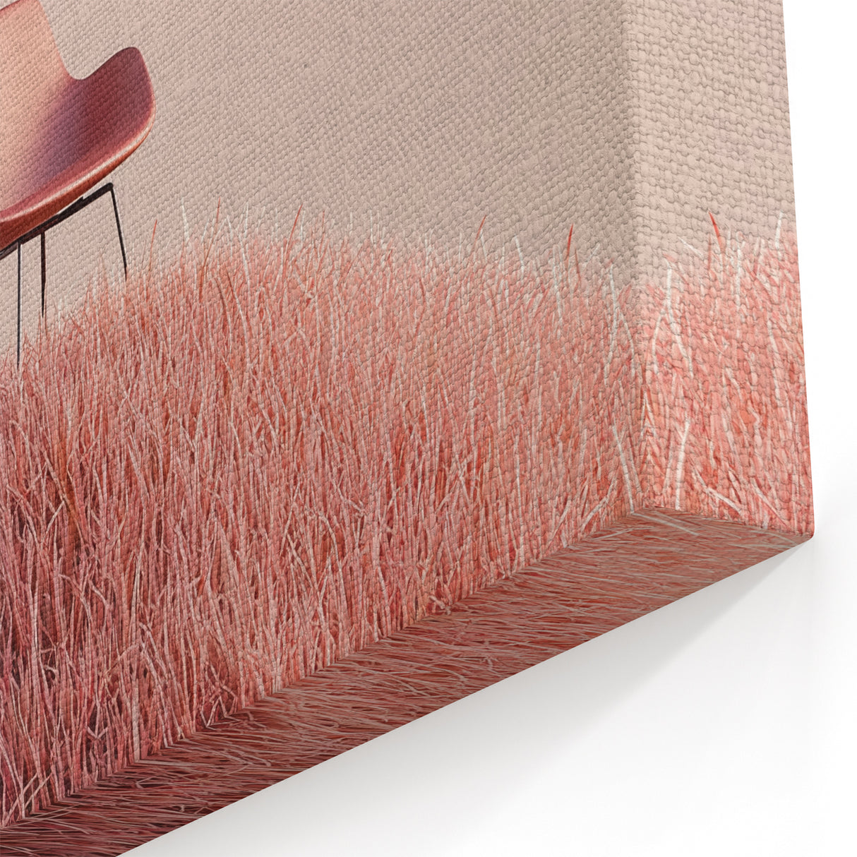 Minimalist Pink Hill with Chair – Serene Fields Art Print