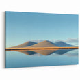 Tranquil Hills Reflected in Water – Serene Fields Art Print