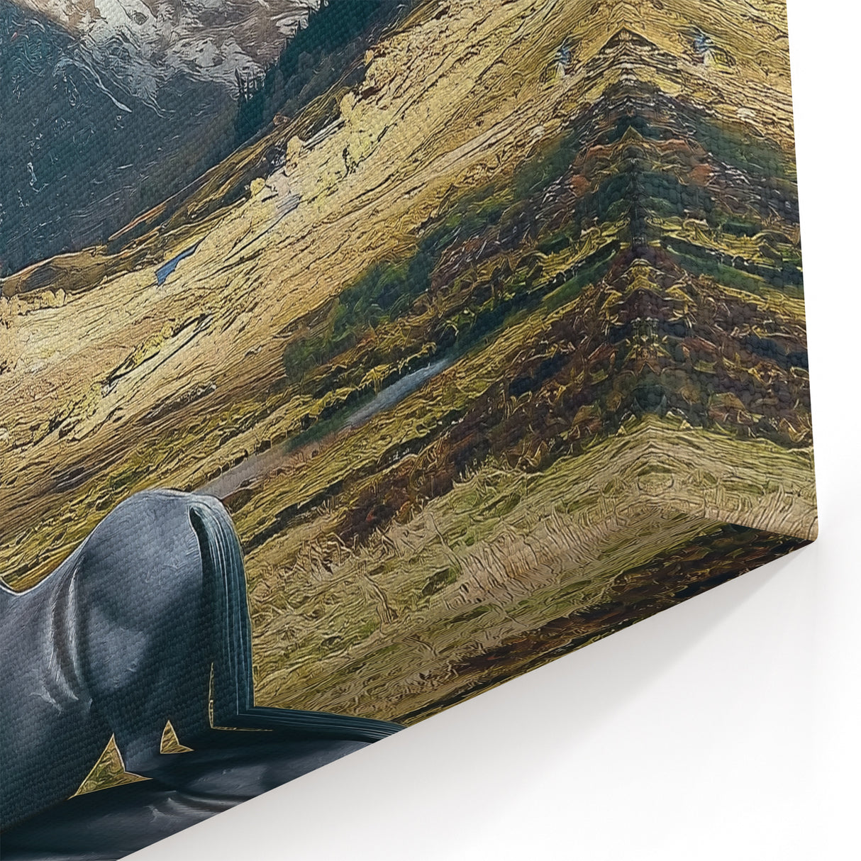 Scenic Fields Framed Art - Horse in Rolling Landscapes