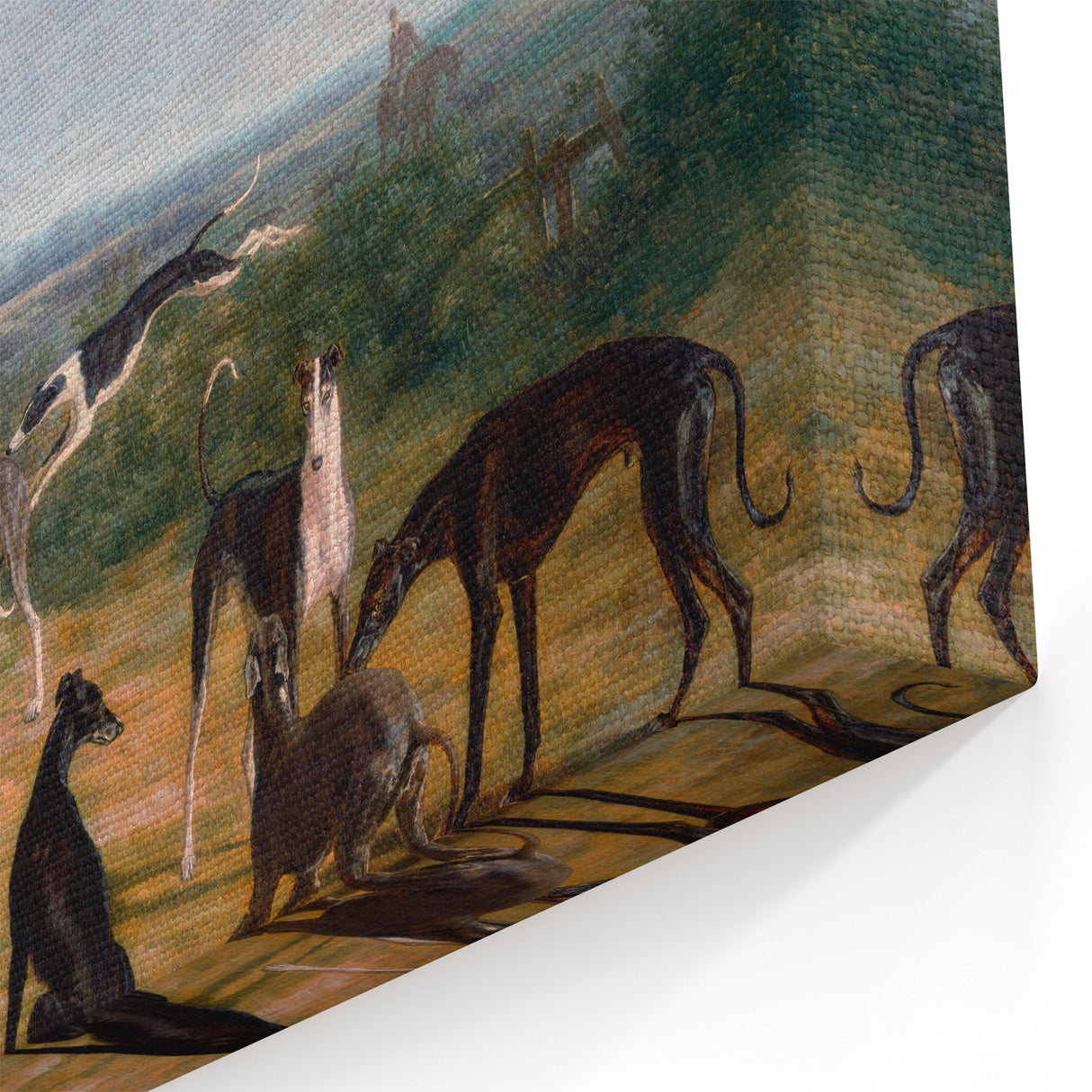 Romanticism Art - Nine Greyhounds Landscape - Classic Romantic Print