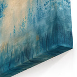 Abstract Landscape Wall Art - Blue Tree and Golden Glow