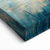 Abstract Landscape Wall Art - Blue Tree and Golden Glow