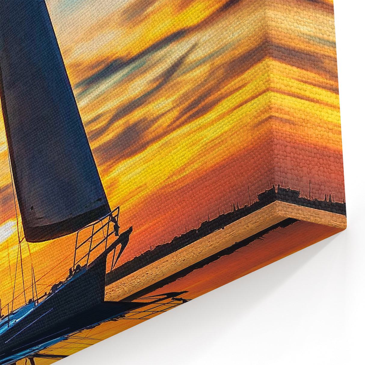 Sailing at Sunset Wall Art - Vibrant Coastal Landscape