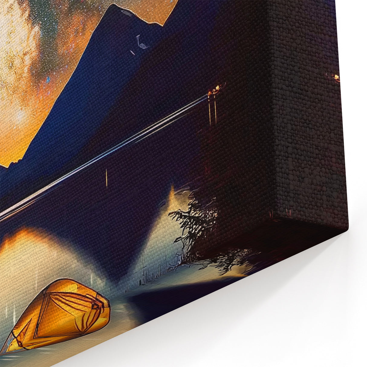 Camping Under the Stars Wall Art - Milky Way and Mountain Scene