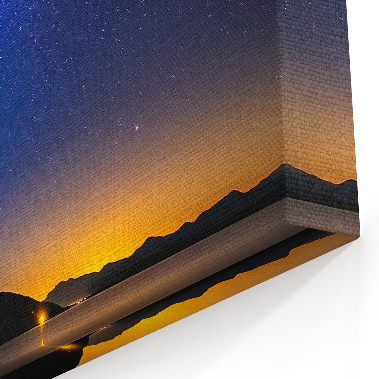 Starry Night Wall Art - Starlit Lake and Distant Horizon
