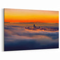 City in the Clouds Wall Art - Vibrant Skyline at Sunrise