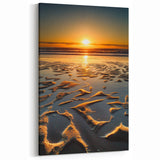 Coastal Sunrise Wall Art - Golden Beach and Ocean Reflections