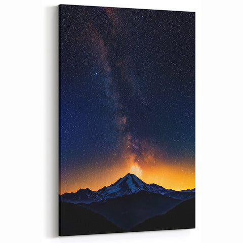 Milky Way Over Mountain Wall Art - Vibrant Night Landscape
