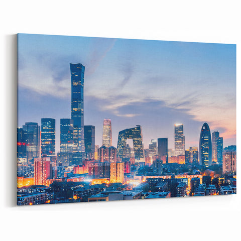 Modern Beijing Skyline Wall Art - Cityscape at Twilight