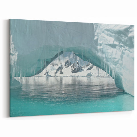 Antarctic Landscape Art - Ice Cave and Mountain View
