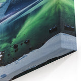 Antarctica Wall Art - Aurora Over Snowy Mountains and Cabin