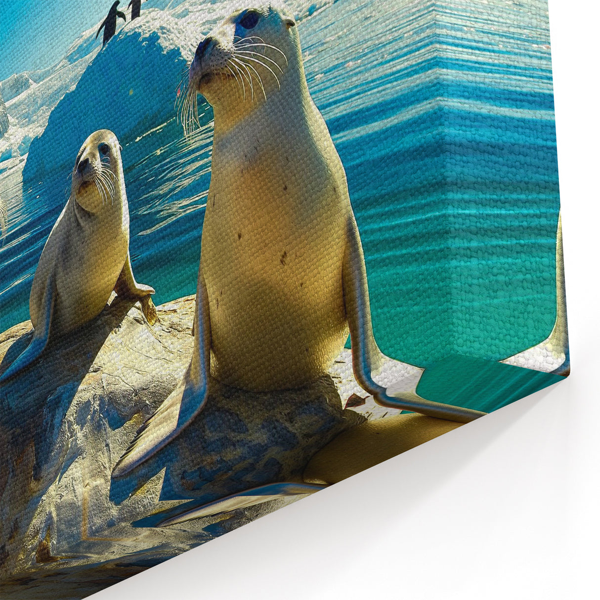 Polar Wildlife Art - Seals and Penguins in Antarctic Serenity