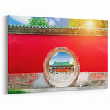 Beijing Circular Gateway Wall Art - Traditional Red Design