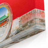 Beijing Circular Gateway Wall Art - Traditional Red Design