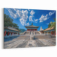 Serene Beijing Temple Wall Art - Marble Buddha Canvas Print