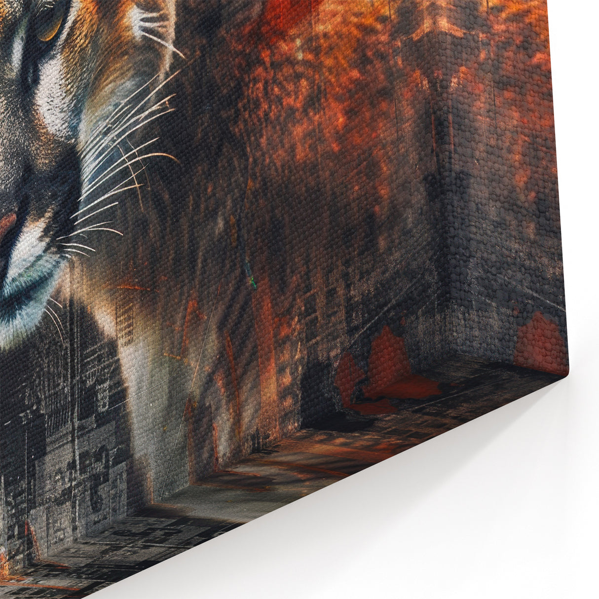 Urban Cougar Wall Art - Abstract Wildlife Canvas Print for Modern Decor
