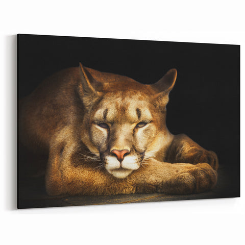 Elegant Cougar Wall Art - Stunning Cougar Canvas Print for Home Decor