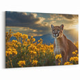Cougar Wall Art - Elegant Wildlife Canvas Print with Sunset Glow