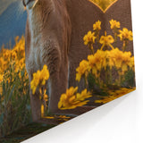 Cougar Wall Art - Elegant Wildlife Canvas Print with Sunset Glow