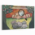 Playful Boys Room Wall Art – Girl Exploring with Elephants