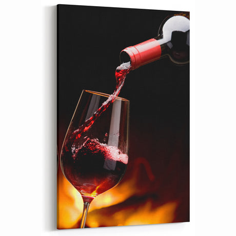Kitchen Wall Art - Elegant Red Wine Pouring Modern Kitchen Art