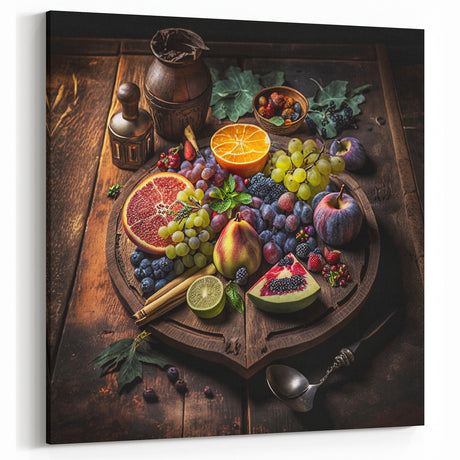Rustic Fruit Feast - Kitchen Wall Art for a Warm Culinary Space