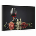 Wine & Cheese Elegance - Sophisticated Kitchen Wall Art