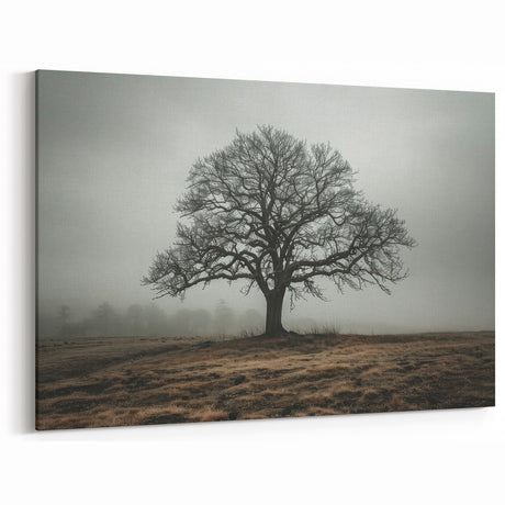 Solitary Tree in Fog Office Wall Art – Modern Corporate Decor
