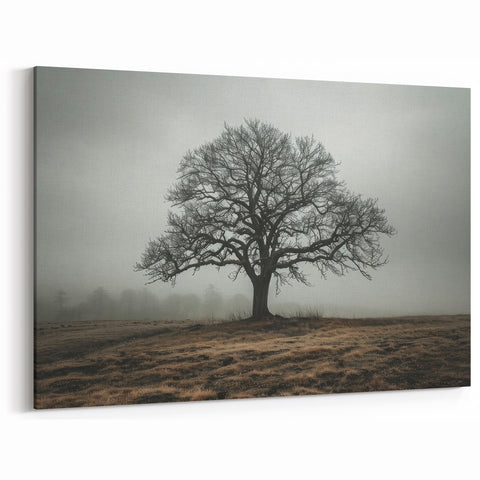 Solitary Tree in Fog Office Wall Art – Modern Corporate Decor