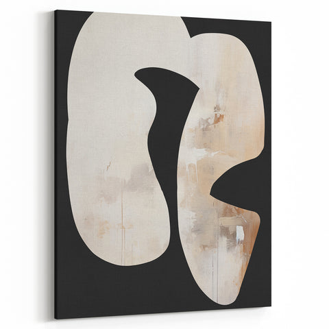 Framed Dining Room Prints - Modern Black, White & Beige Abstract
