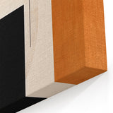 Modern Dining Room Wall Art - Geometric Black Beige & Orange Print