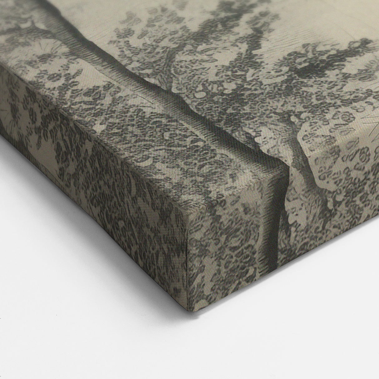 Monochrome Vintage Landscape Art – Classic Forest Scene Print