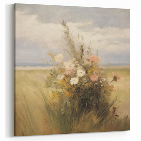Vintage Wildflower Meadow Art – Classic Floral Landscape Print