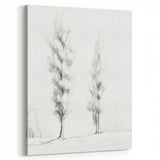 Vintage Sketch Landscape Art – Classic Monochrome Tree Print