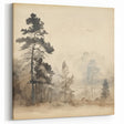 Vintage Misty Forest Art – Classic Woodland Landscape Wall Print