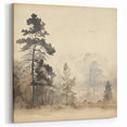 Vintage Misty Forest Art – Classic Woodland Landscape Wall Print