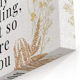 Botanical Typography Art Print – Motivational Quote on Canvas