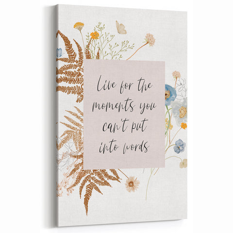 Floral Typography Art Print – Inspirational Quote on Canvas