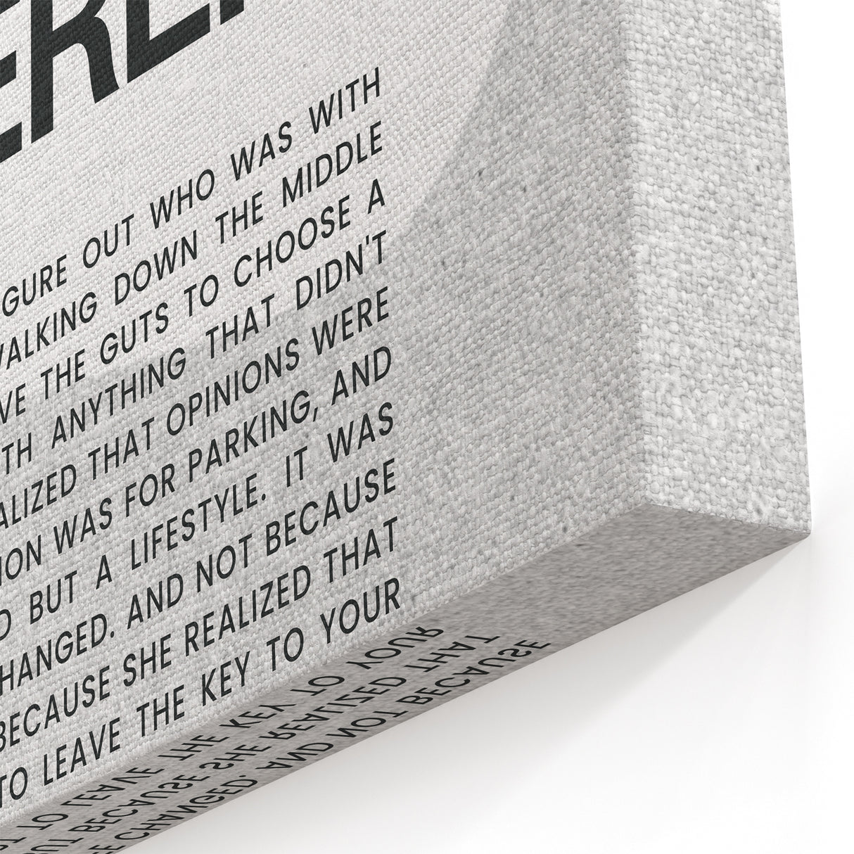 Bold Typography Art Print – Empowering Quote on Canvas